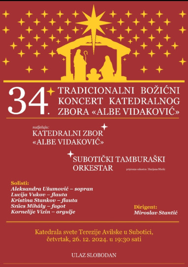 Tradicionalni božićni koncert Katedralnog zbora Albe Vidaković
