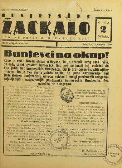 BUNJEVAČKO žackalo: jedini pravi bunjevački list