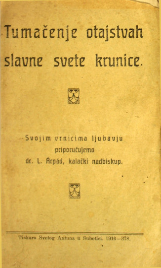VÁRADY, Lipót Árpád: Tumačenje otajstvah slavne svete krunice