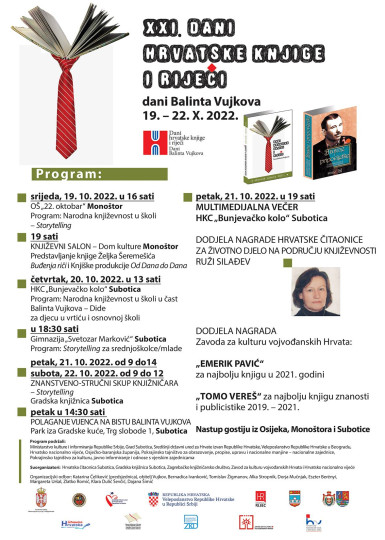 21. Dani hrvatske knjige i riječi – dani Balinta Vujkova