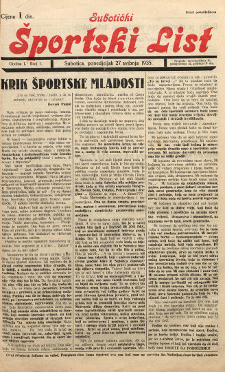 SUBOTIČKI športski list