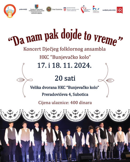 Koncert Da nam pak dojde to vreme - ponedjeljak