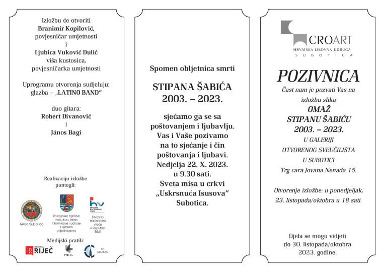 Omaž Stipanu Šabiću 2003. – 2023.