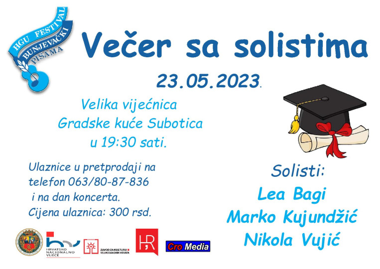 Večer sa solistima - koncert HGU Festival bunjevački pisama