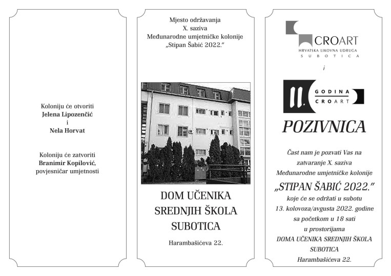 Umjetnička kolonija Stipan Šabić 2022.