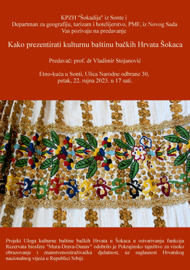 Predavanje o prezentaciji kulturne baštine bačkih Hrvata Šokaca u Sonti