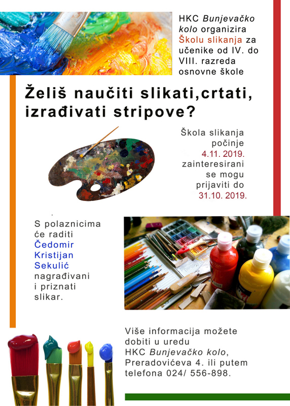 najava Škola slikanja HKC Bunjevačko kolo
