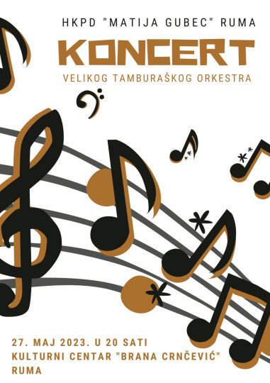 Godišnji koncert Velikog tamburaškog orkestra HKPD Matija Gubec u Rumi