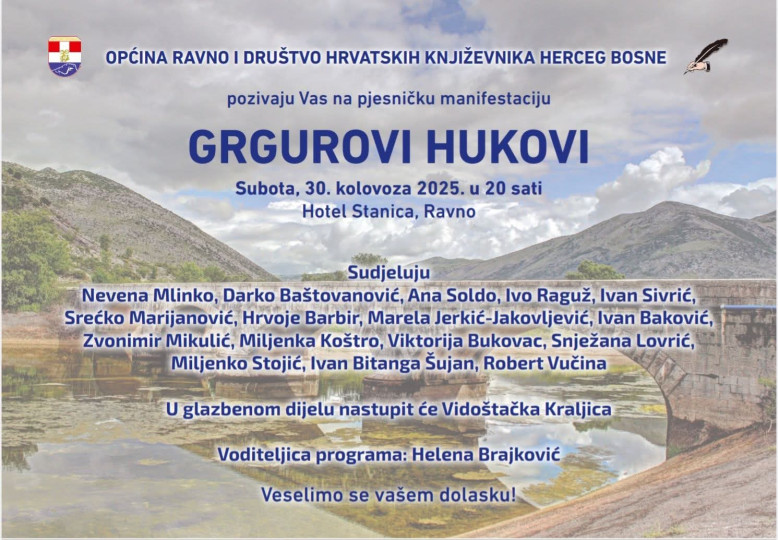 Hrvati iz Vojvodine na pjesničkoj manifestaciji Grgurovi hukovi u Ravnom