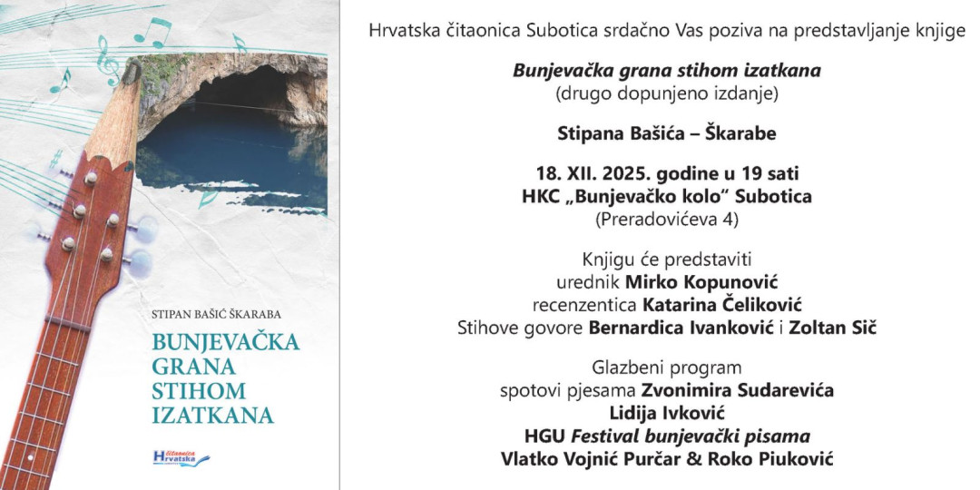 Predstavljanje knjige Bunjevačka grana stihom izatkana Stipana Bašića – Škarabe